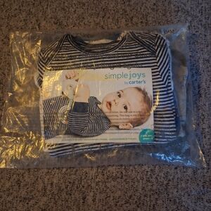 Carter's Navy and White Striped Baby Outfit Set
